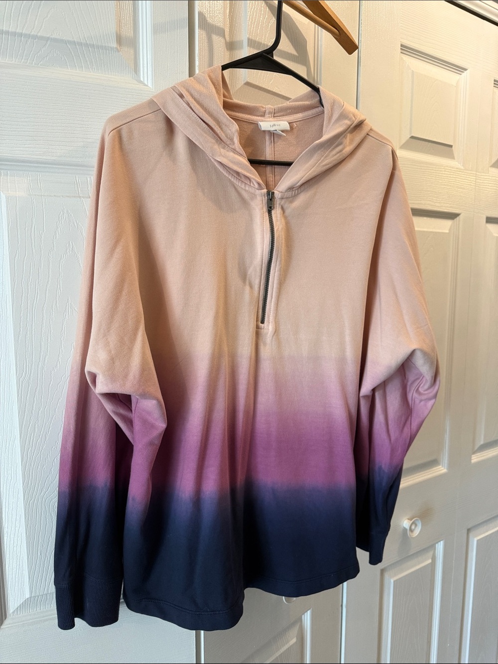 J. Jill Ombre Zip Hoodie - Light Pink to Purple to Navy